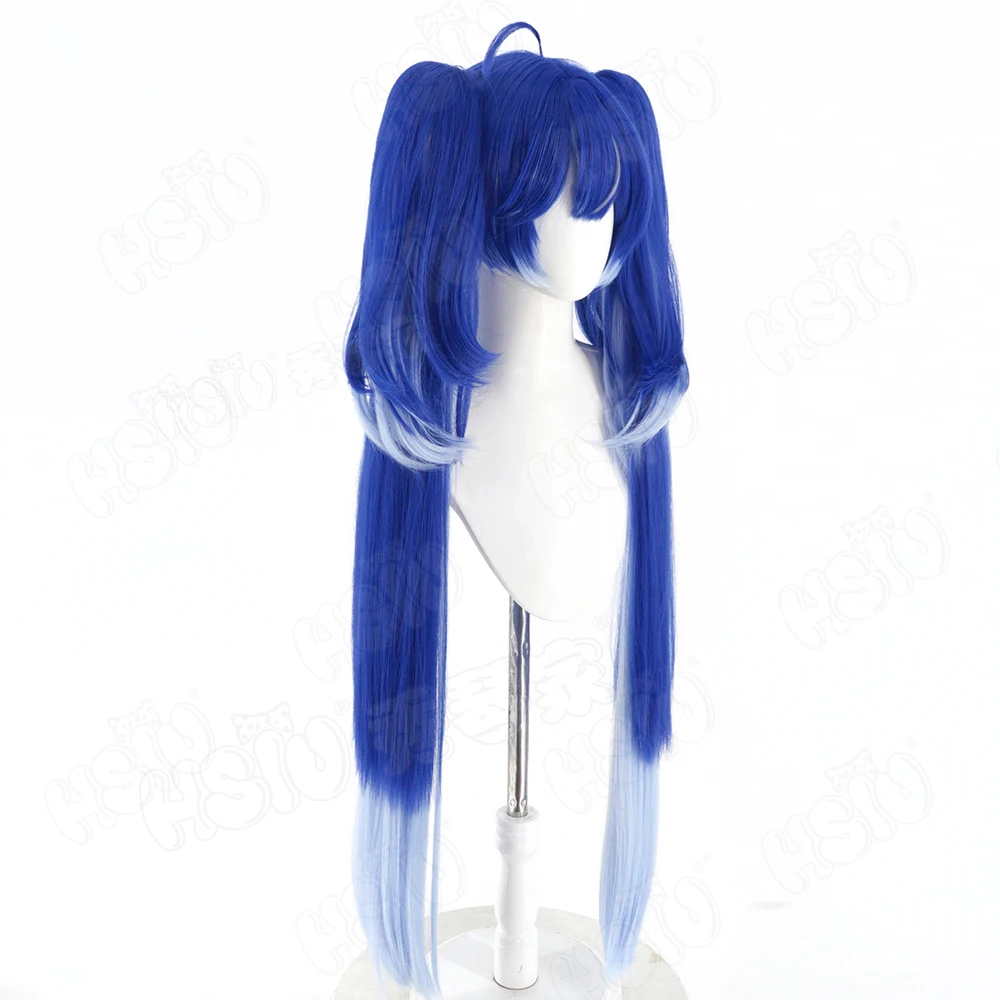 Synthetic Wigs - Perruque synthétique longue, cheveux bleus et