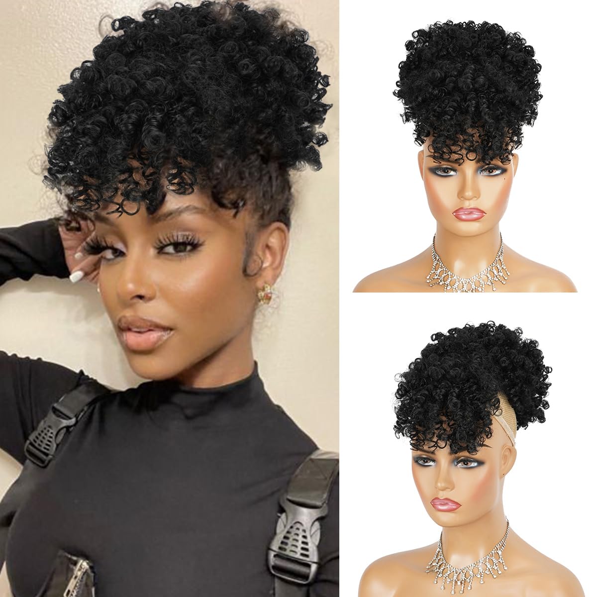 Drawstring Afro Curly Puff Ponytail - Queue de cheval Afro Puff avec