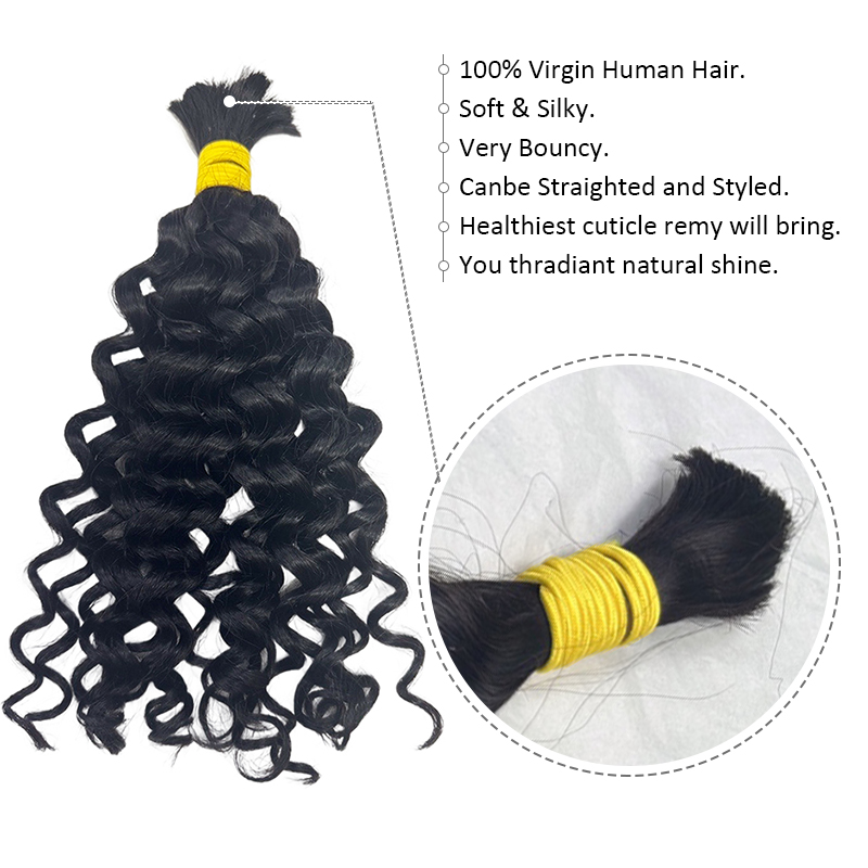 Cheveux humains à tresser pour - Water Wave Bulk Human Hair For Braiding avis et prix