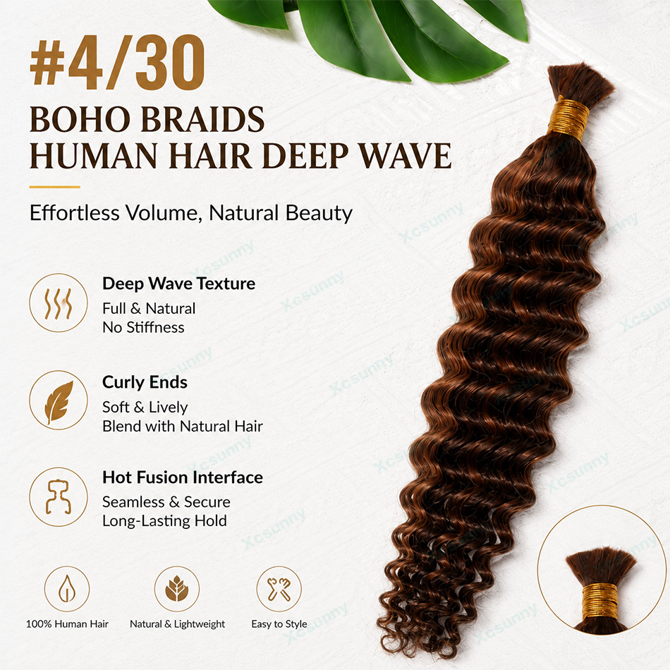 Couleur # Extensions de cheveu - Water Wave Bulk Human Hair For Braiding avis et prix