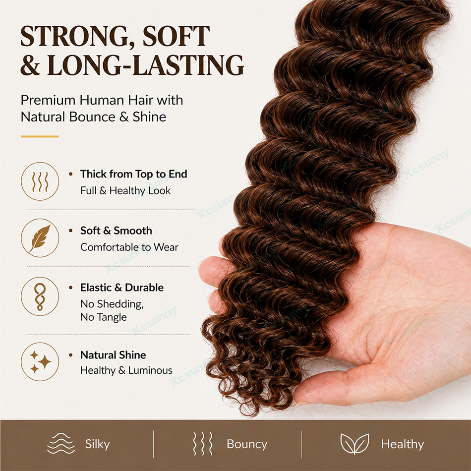 Couleur # Extensions de cheveu - Water Wave Bulk Human Hair For Braiding avis et prix