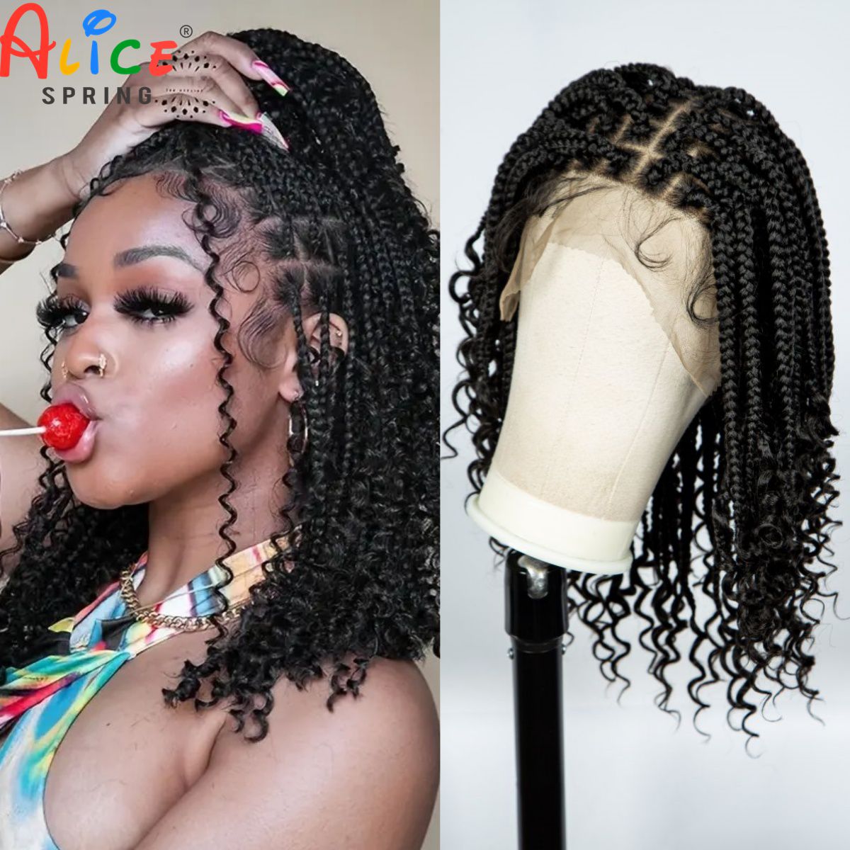 Perruques tressées en boîte sa - Synthetic Braided Wigs For Black Women avis et prix