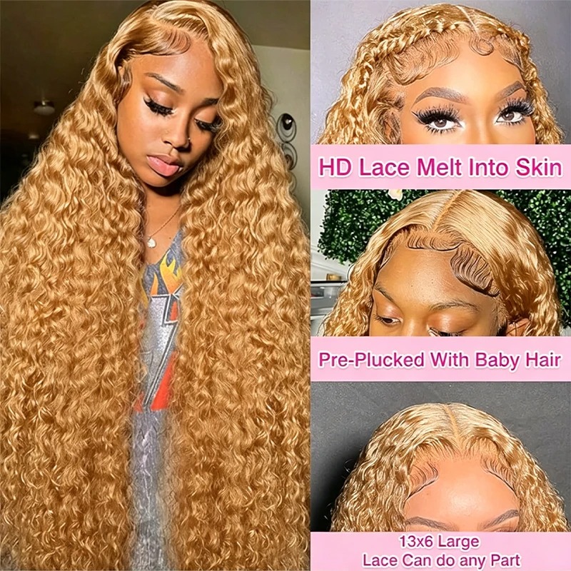 34 38 pouces miel blond perruq - Hd Lace Frontal Wig Human Hair Pre Plucked avis et prix